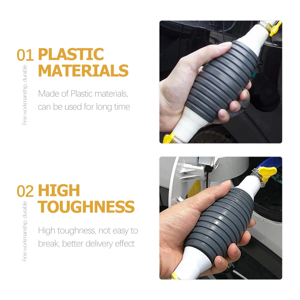 1 conjunto manual de bomba de mangueira de óleo para querosene bomba de mangueira líquida para transferência de gás durável reutilizável carro gasolina água plástico