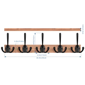 Holzwandkleiderbügel, Wandhaken, Hausdekoration, Kleiderbügel, Handtuch, Kleidung, Hut, Schlüsselbund, Eingang, 5 Haken 10 Hauptverkaufsholz Woods - №10