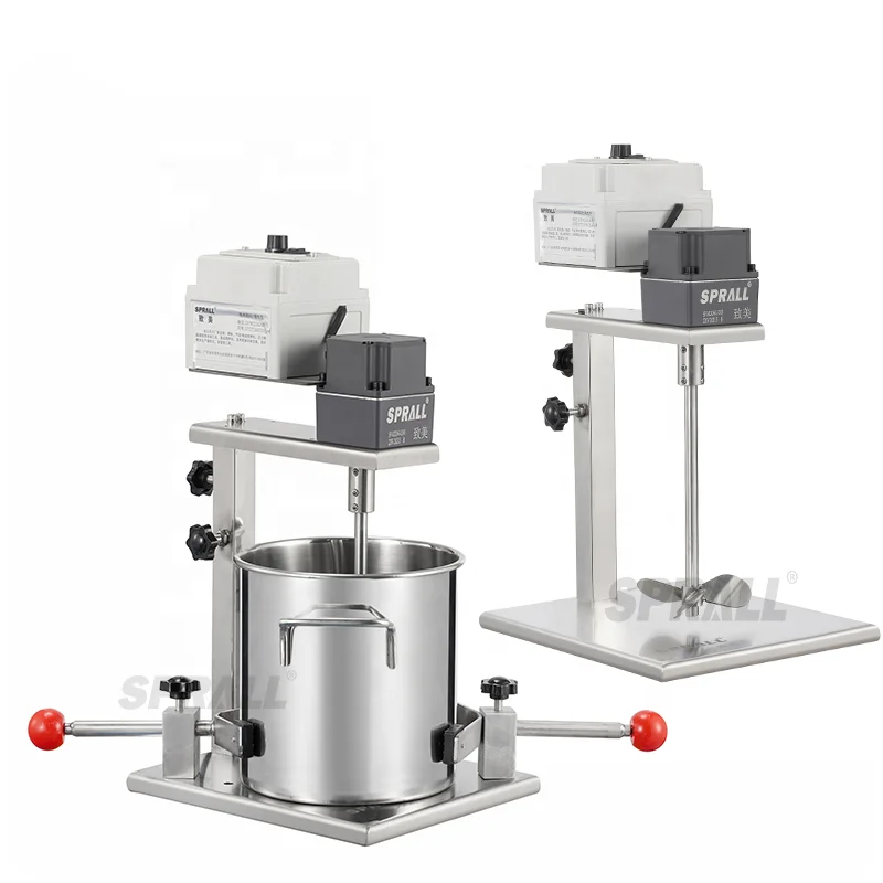 【HOT】SPRALL Ibc Tank Mixer Cosmetics Paint Shower Gel Shampoo Mixer Production Equipment Lab Agitator Electric Overhead Stirrers