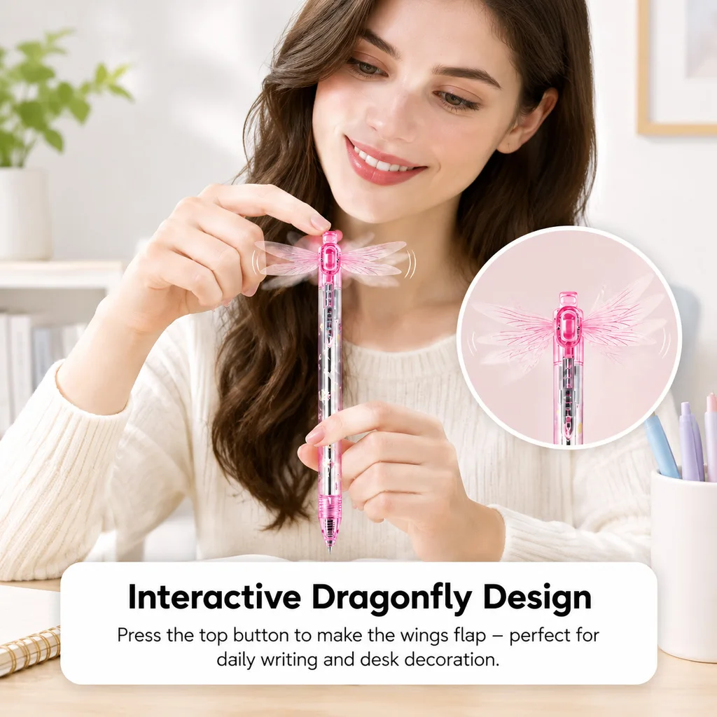 Wing Dragonfly Pen, Unique Design with Flappable Wings, Desktop Decor, Smooth Writing & Other Home Goods, **Cute Stationery Gift
