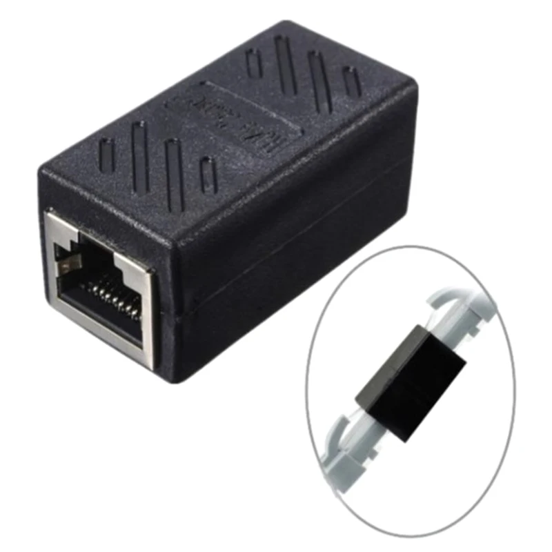 

RJ45 Network Female Adapter Black Female To Female Connector Coupler Extender RJ 45 Ethernet Cable Extension Converter