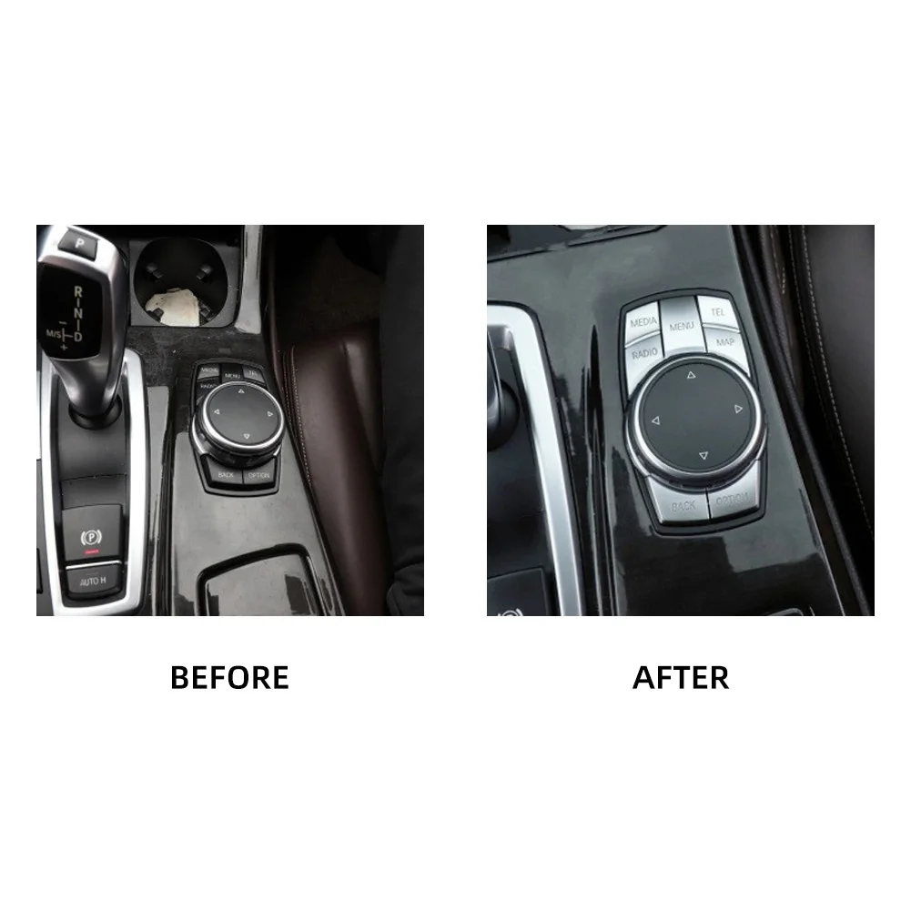 1PC Car Panel Switch Cover Sticker  Air Conditioning Button Central Control Engine Start Trim For BMW 5 Series Accessories