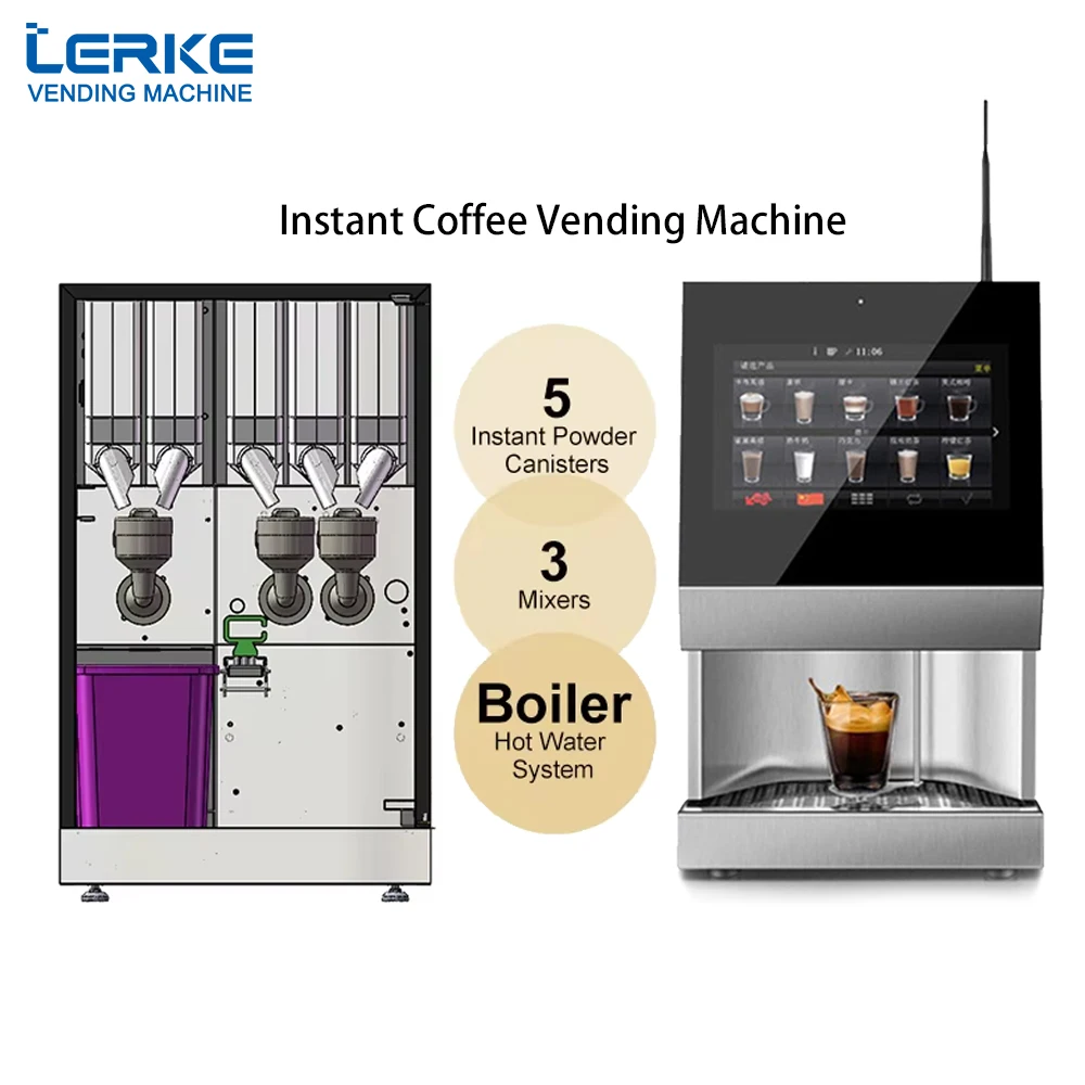 

Coffee vending machine, automatic instant coffee powder, with SDK function, thermoelectric cooling