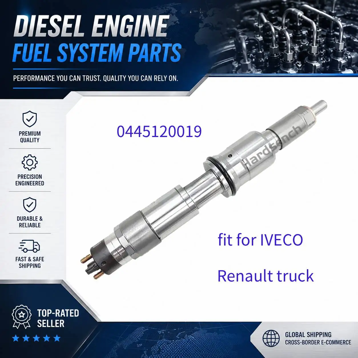 

0445120019 diesel injector Inyector de combustible for Iveco heavy‑duty trucks Renault Premium Lander