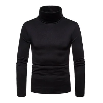 Autumn Winter Mens Turtleneck Sweaters Casual Thermal Long Sleeve Slim Fit Pullovers Stretch Basic Tops Sweatshirt Jumper TShirt 3