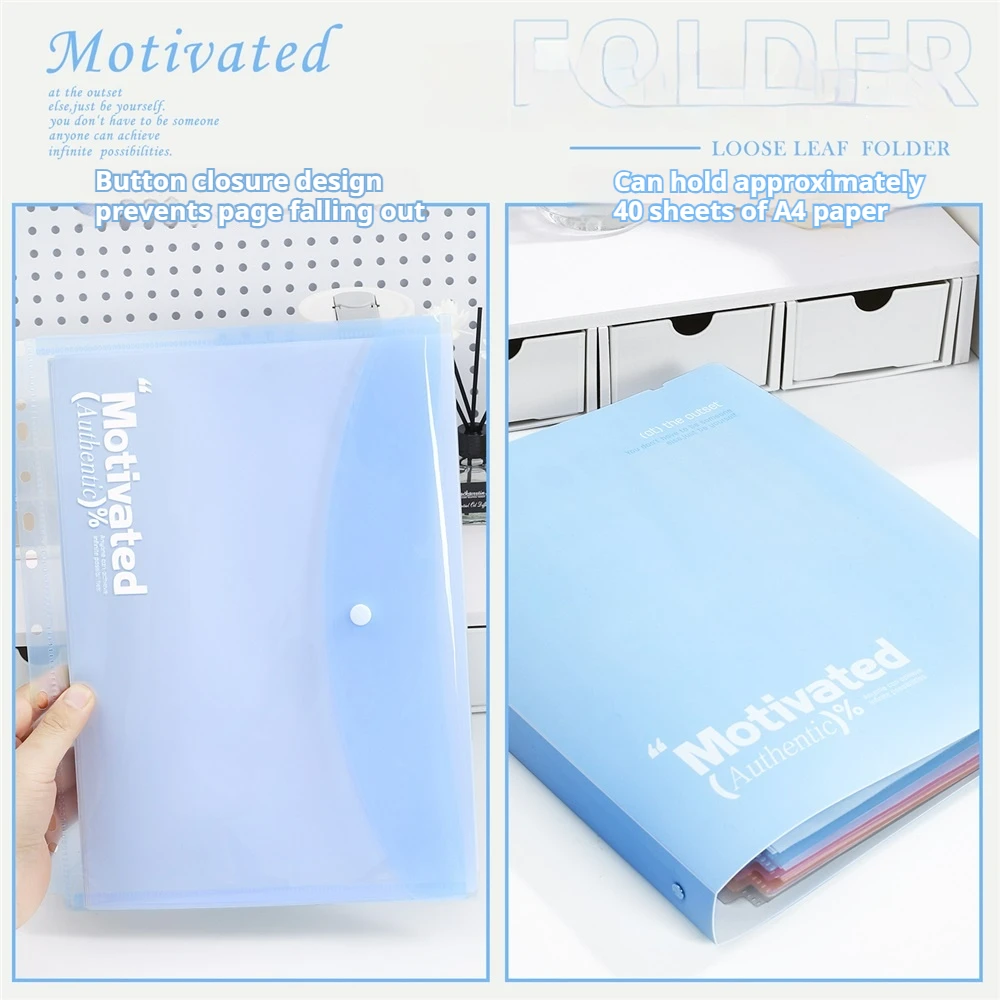 Large Capacity 3-Ring Binder with Pockets for A4 Paper,Holds 220 Sheet Presentation Folder for School Office(12.4x10.43 Inch)