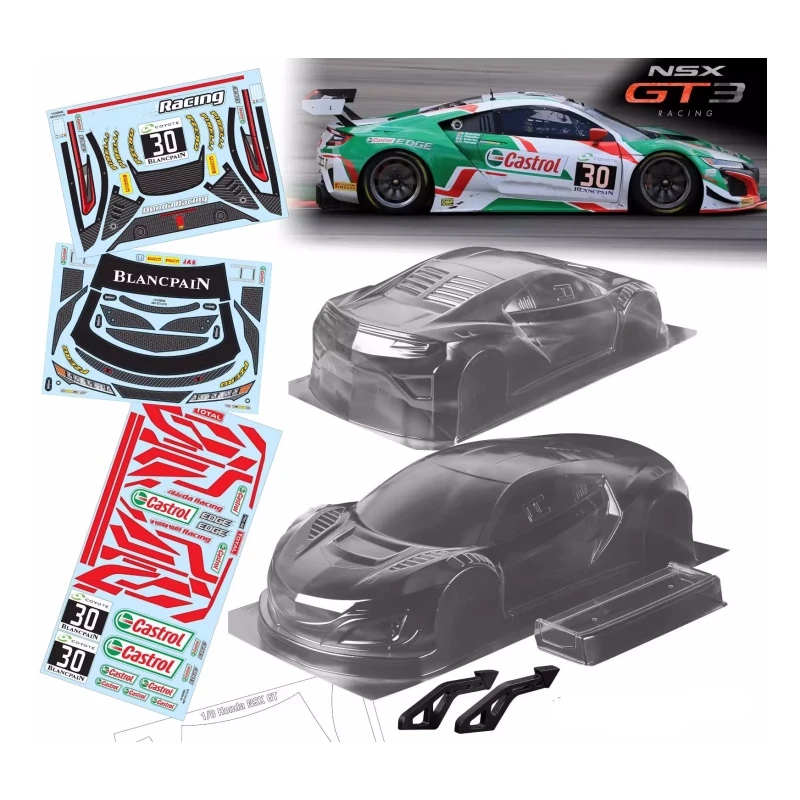 1/8 GT2 On Road Rc Drift Car Toys Transparent Body Shell 360mm LWB for Kyosho Team C GT8L GT8LE Diy Accessory