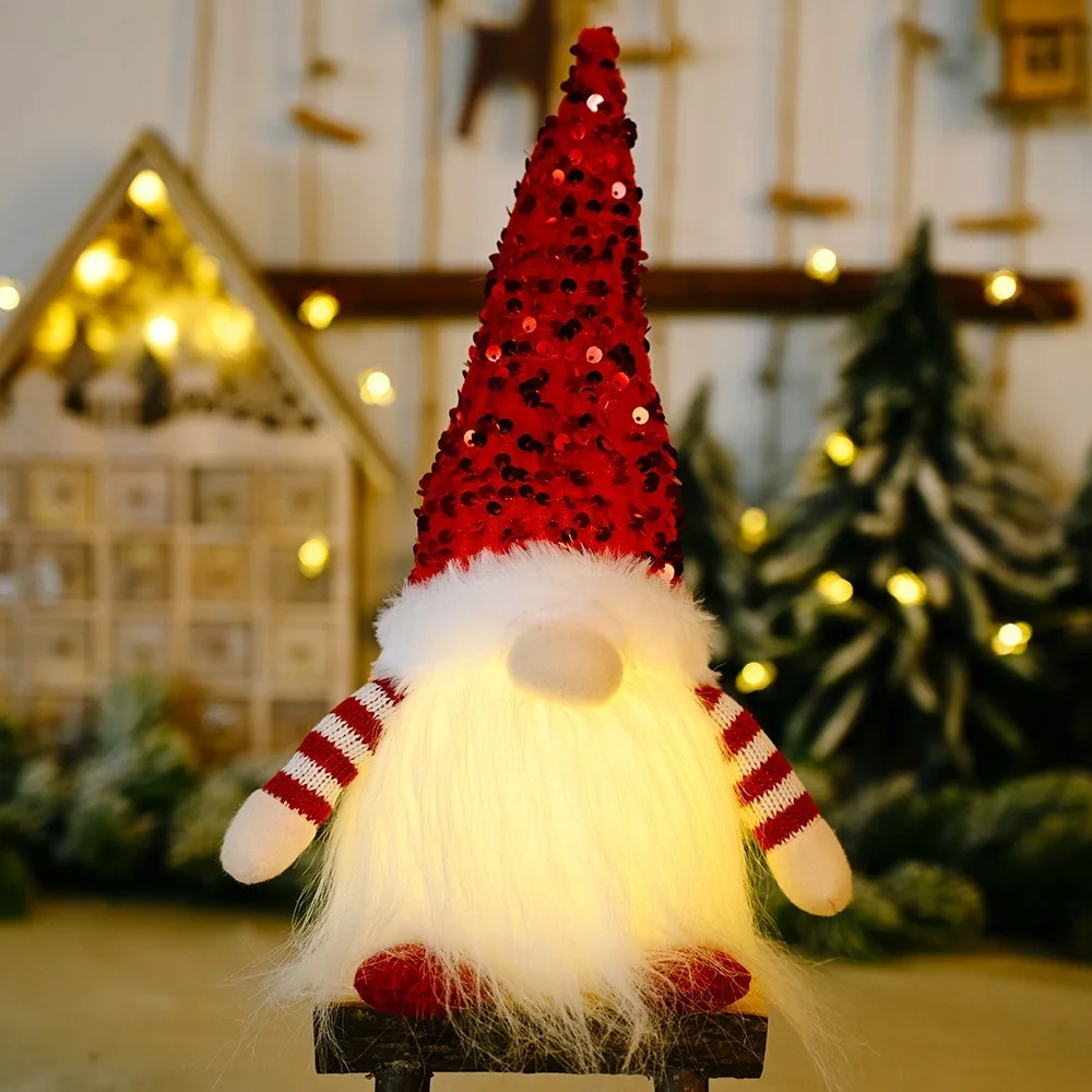 Gnome elfe sans visage avec lumière LED, 2024 beurre, décorations de Noël, nouvel an, cadeaux pour enfants, Noël, décoration de chambre, 2024