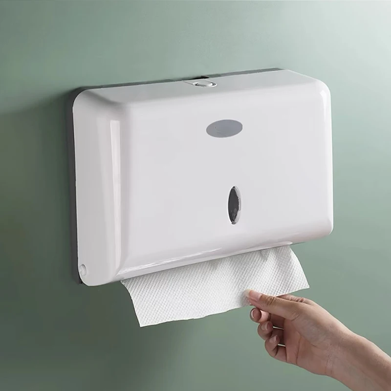 Wall Mount Paper Towel Box Universal Hotel Toilet Commercial Tissue Dispensers Punch-free Multifold Tri-Fold Paper Holder home