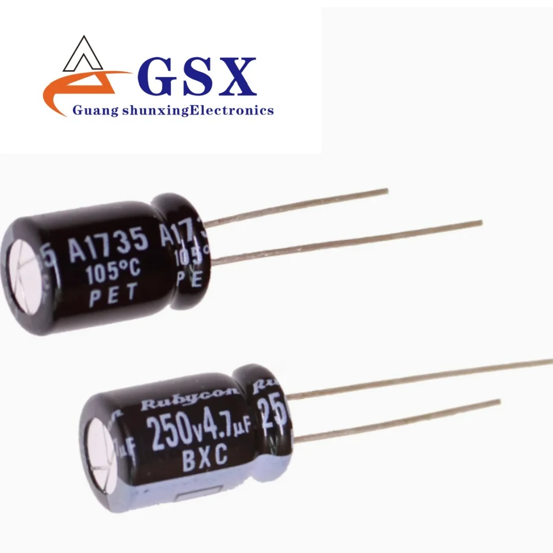 

Brand new original genuine imported aluminum electrolytic capacitor 250v4.7UF 8 * 12 ruby BXC high-frequency long-life