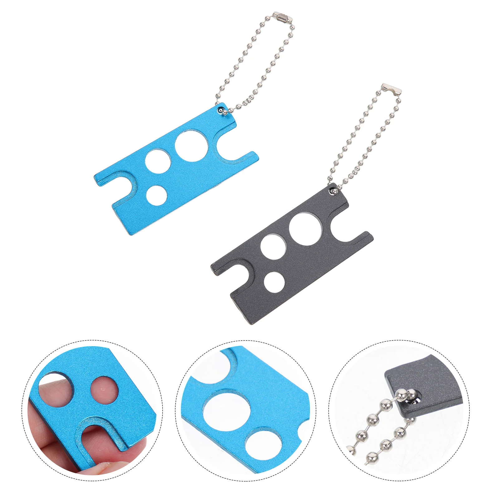 

2 Pcs Glue Bottle Opener Metal Removing Device Stainless Steel Keychain Wear-resistant Eye-catching