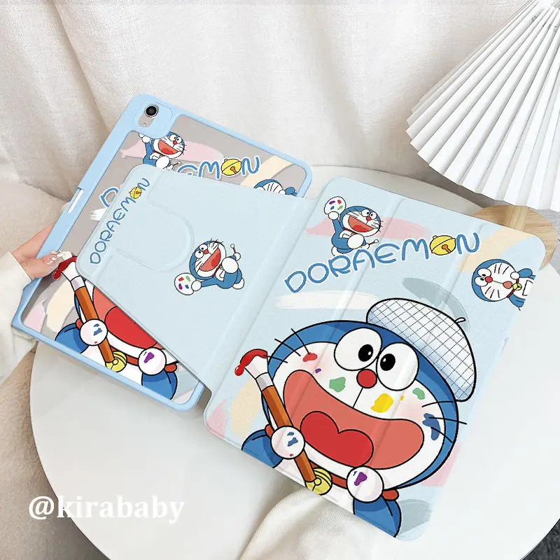 Doraemon tekenfilm animatiepatroon 720 °   roterende iPad beschermhoes air7/6 nieuwe acryl pro11 pensleuf 9/10/11 generatie