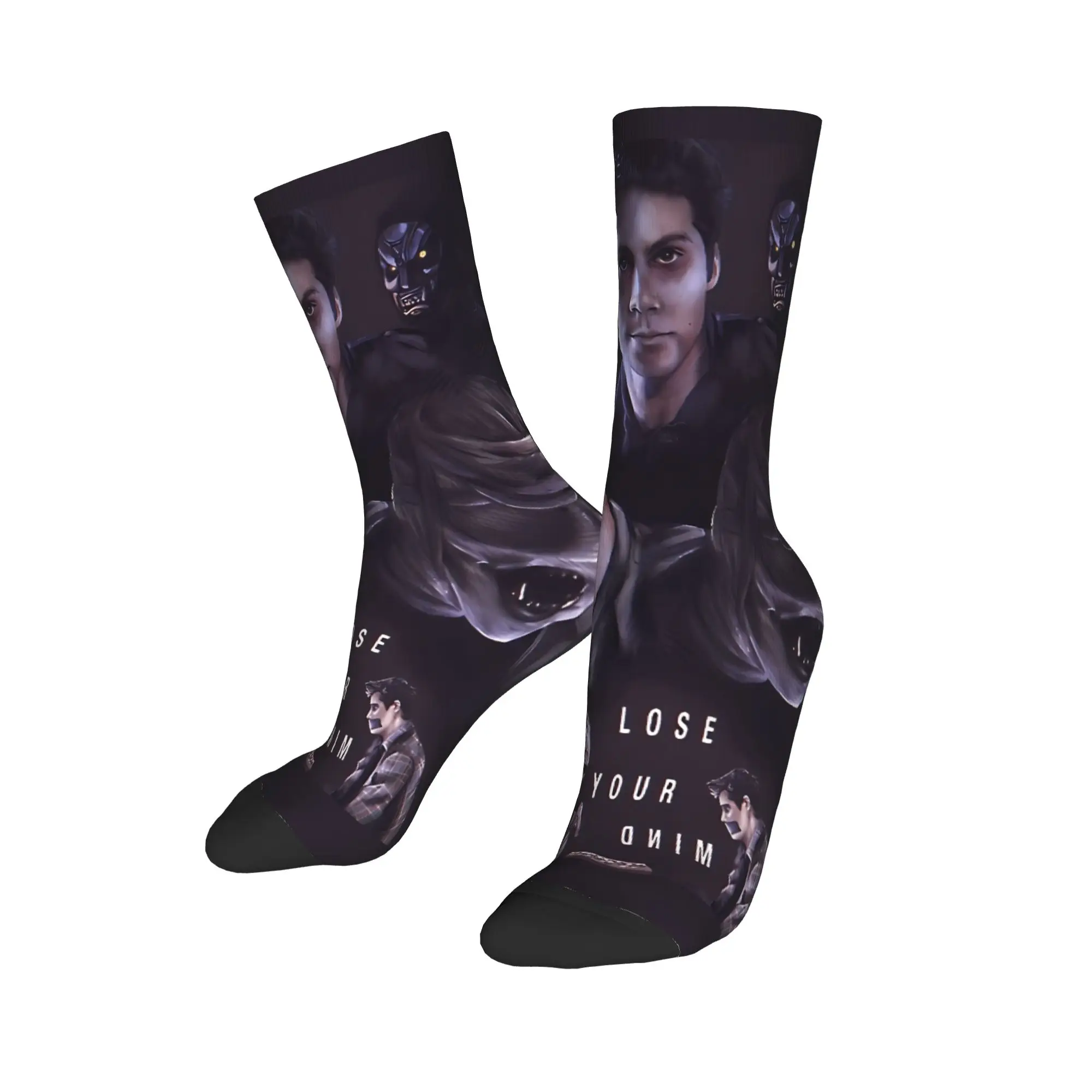 الظلام الفراغ Nogitsune في سن المراهقة الذئب الجوارب تصميم جوارب عدم الانزلاق الرجال الجوارب متوسطة لينة الشتاء الجدة سكيت الجوارب