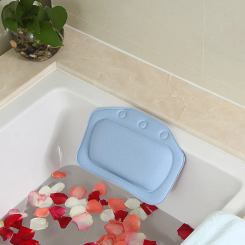 PVC Neck Bathtub Cushion, Soft Headrest with Suction Cup, SPA Bath Pillow, Bathroom Supplies, Bath Pillows, Home Accessories