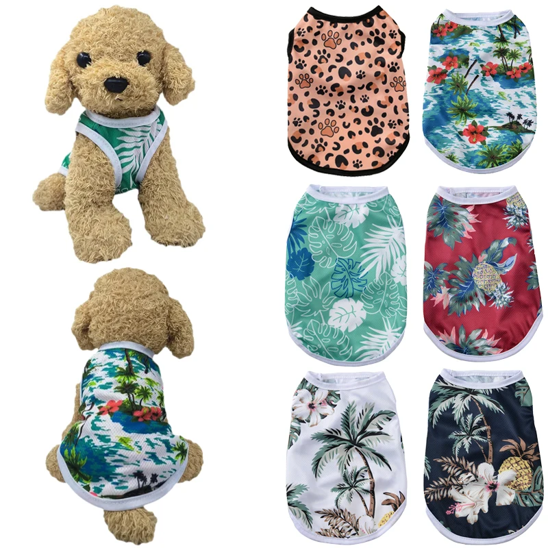 Hund Sommer Kleidung Atmungsaktive Welpen Weste Für Kleine Hunde Katze Kostüm Strand Stil Mode T-shirt Chihuahua Freach Bulldog Outfits