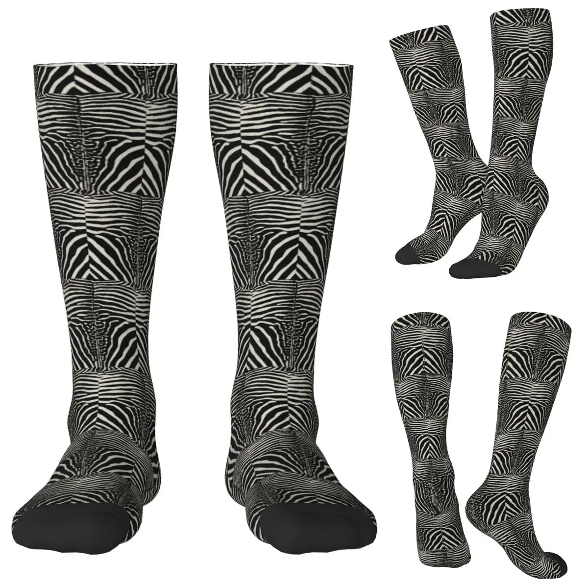 

Zebra Stripes Print Skin Hide Texture Socks Harajuku Stockings All Season Long Socks Accessories for Unisex Christmas Gifts
