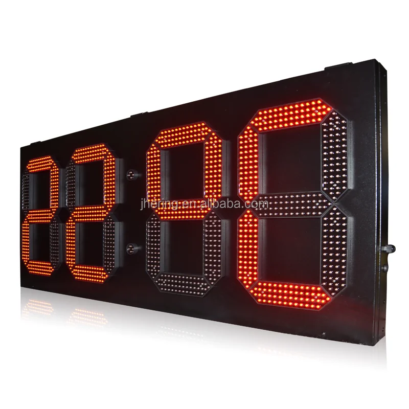 Jhering 18 Inch Red Large Digital LED Temperature Clock Electronic Outdoor Iron Boxing GPS Timer Display