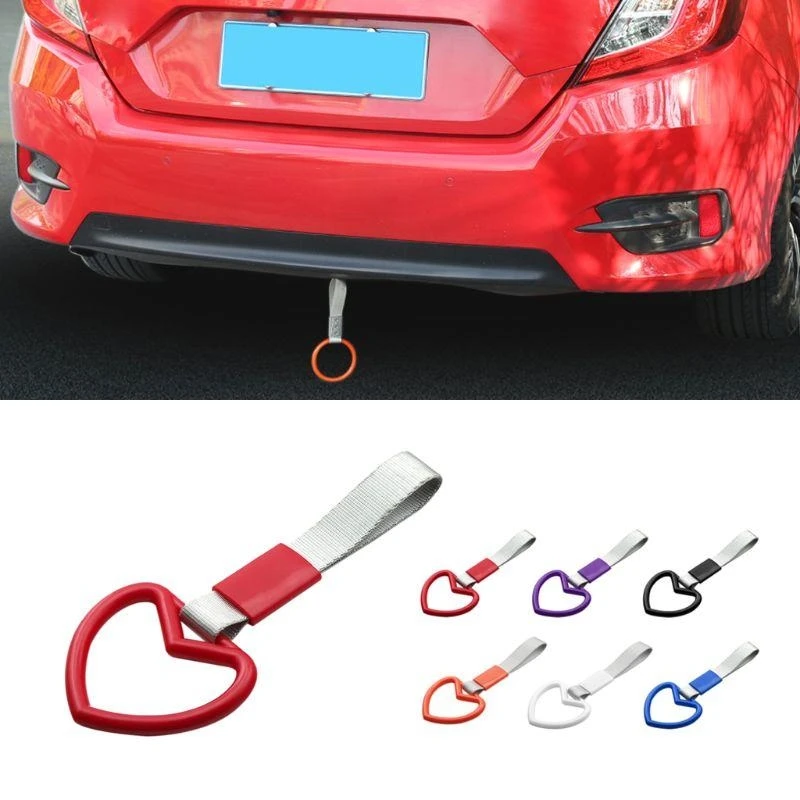 

2025 New Universal Heart Hand Tow Strap Bus for Subway Armrest Ring Rear Bumper Warning L