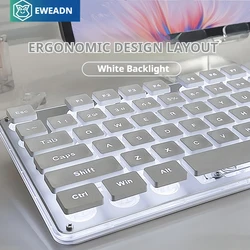 EWEADN V3 wireless Silent Office keyboard and mouse set,104 Keys Full Size with Pudding Keycaps, for Games and Office, Laptop/PC