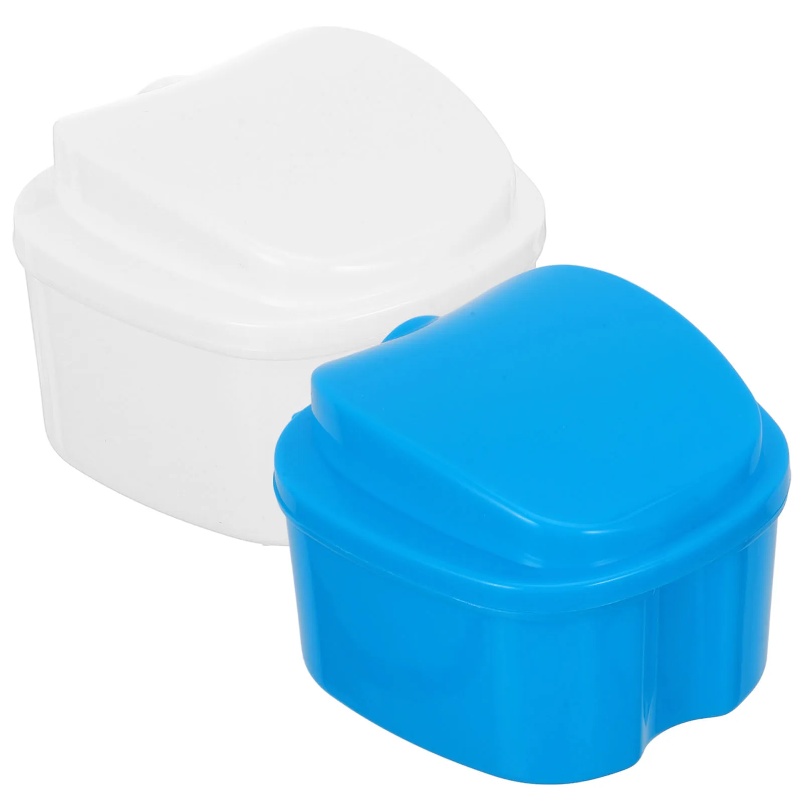 

2pcs Denture Storage Case Portable False Teeth Box Leak Proof Retainer Container Durable Plastic Dental Holder For Travel Daily