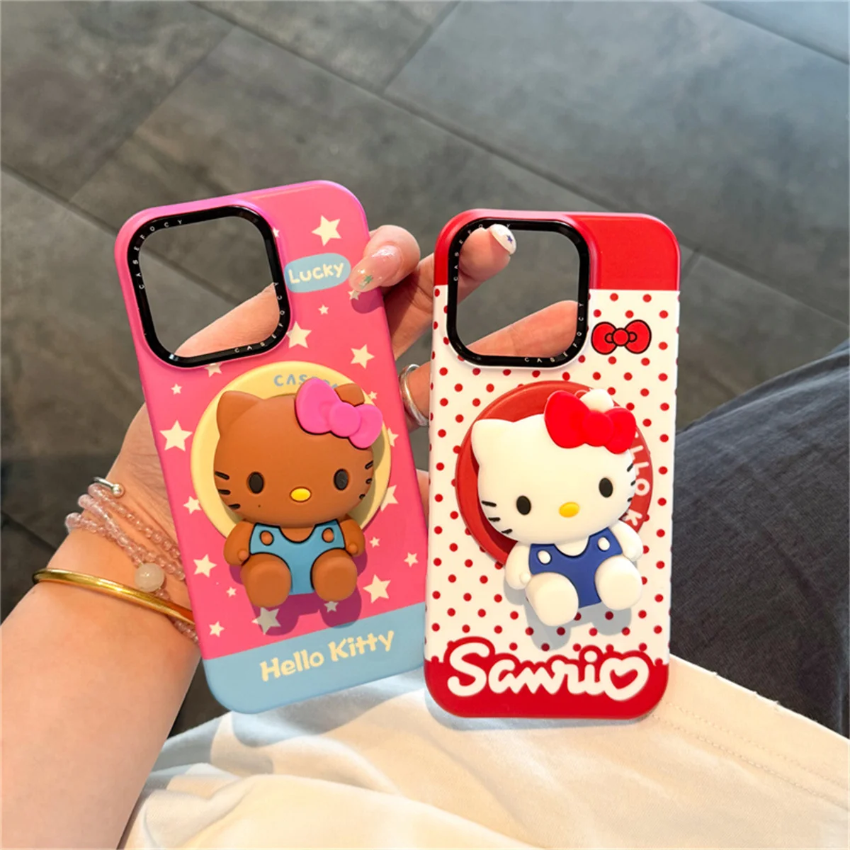 

Fashion Polka Dot Star Magnetic Phone Case For iPhone 17 Pro 15 14 13 Pro Max Cover with Stand Cartoon Protective Cases