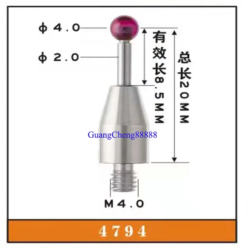 Imagem -03 - Cnc Cmm Máquina Cmm Toque Sonda Stylus m4 Rosca mm Rubi Bola Dicas 20 mm Comprimento A50034794