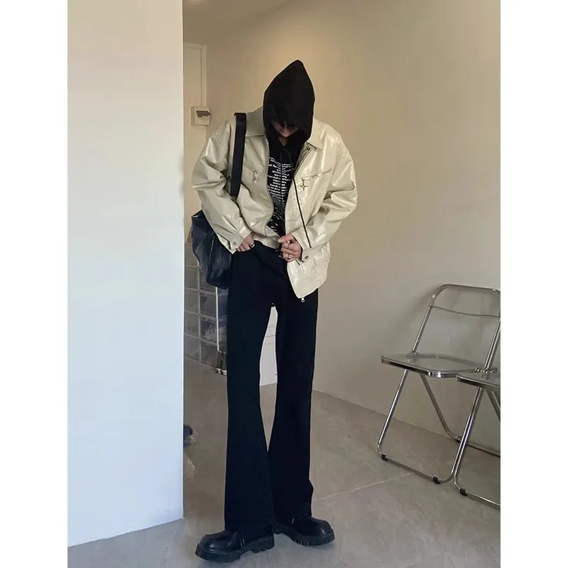 

American High Street Sle Men's Slim Fit Straight Leg Pants Spring Summer Faion Trousers Cleanfit Micro Flare Pants