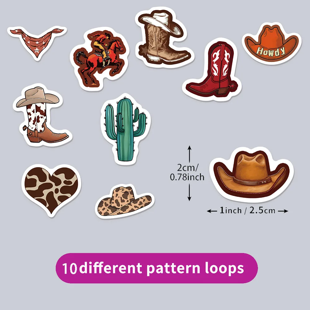 500PCS COWBOY Fun Roll Stickers DIY Luggage Laptop Water Cup Waterproof Stickers