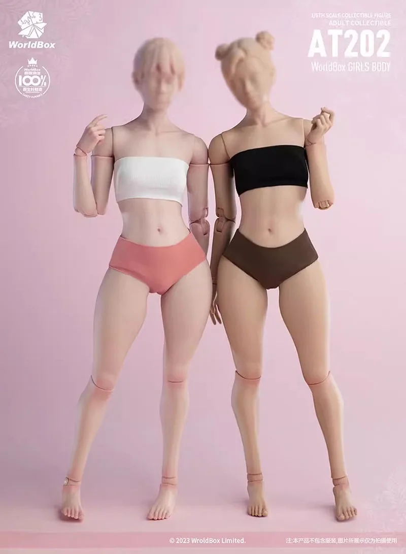Worldbox AT201 AT202 1/6 Scale Female Flexible Body Normal Fat Leg 12\'\' White Suntan Skin Action Figure Model Tpys for Woman