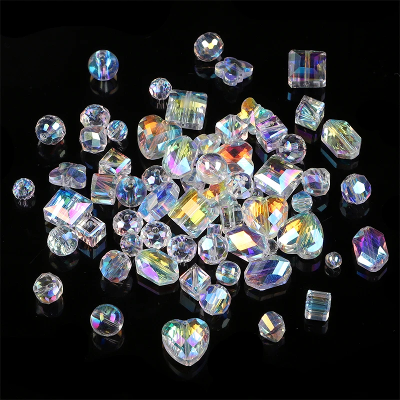 5-50Pc Fashion Multi-Sizes AB Color Faceted Crystal Glass Loose Beads for Earring Necklace Bracelet DIY Jewelry Making Accessory