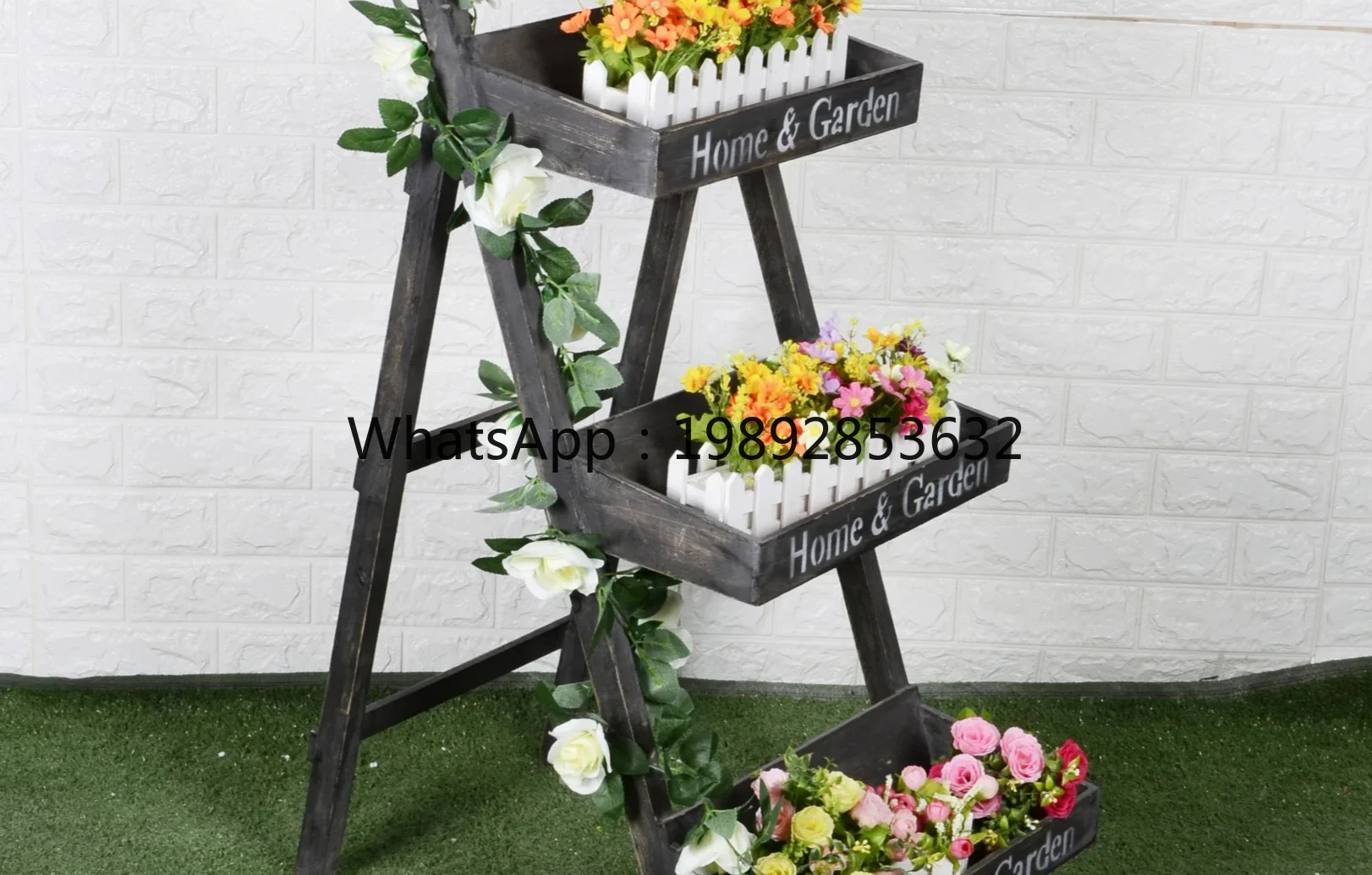 

large floor-to-ceiling flower stand multi-layer shelf ornament clothing store cafe soft clothing