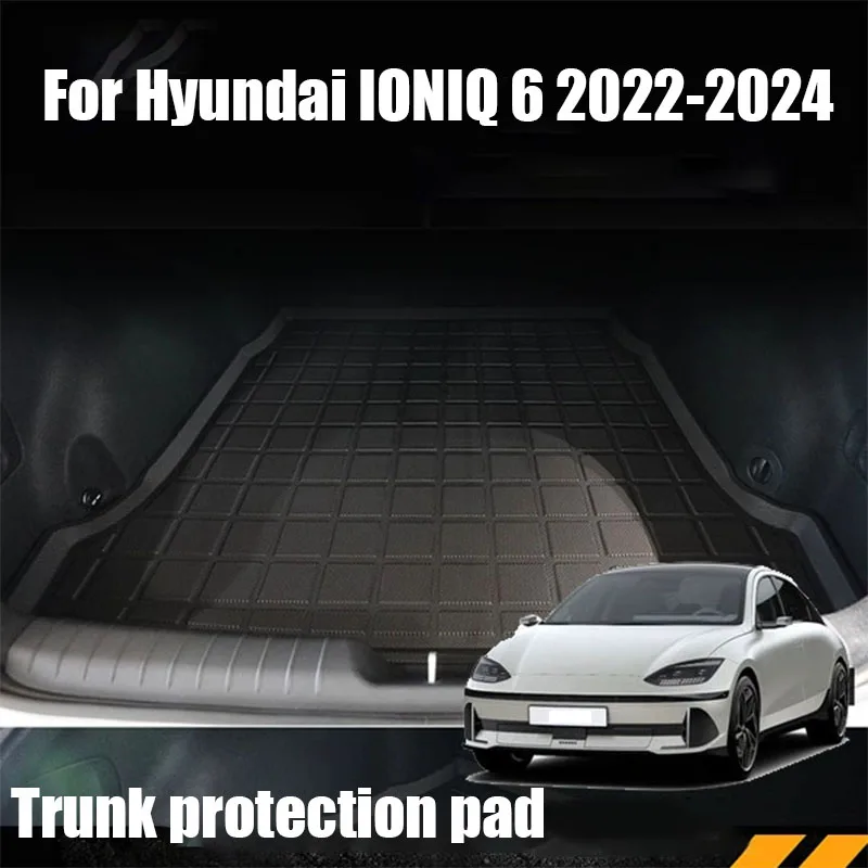 

Для Hyundai IONIQ 6 2022 2023 2024, защитная накладка для багажника автомобиля, TPE, накладка для багажника, компонент защиты салона автомобиля