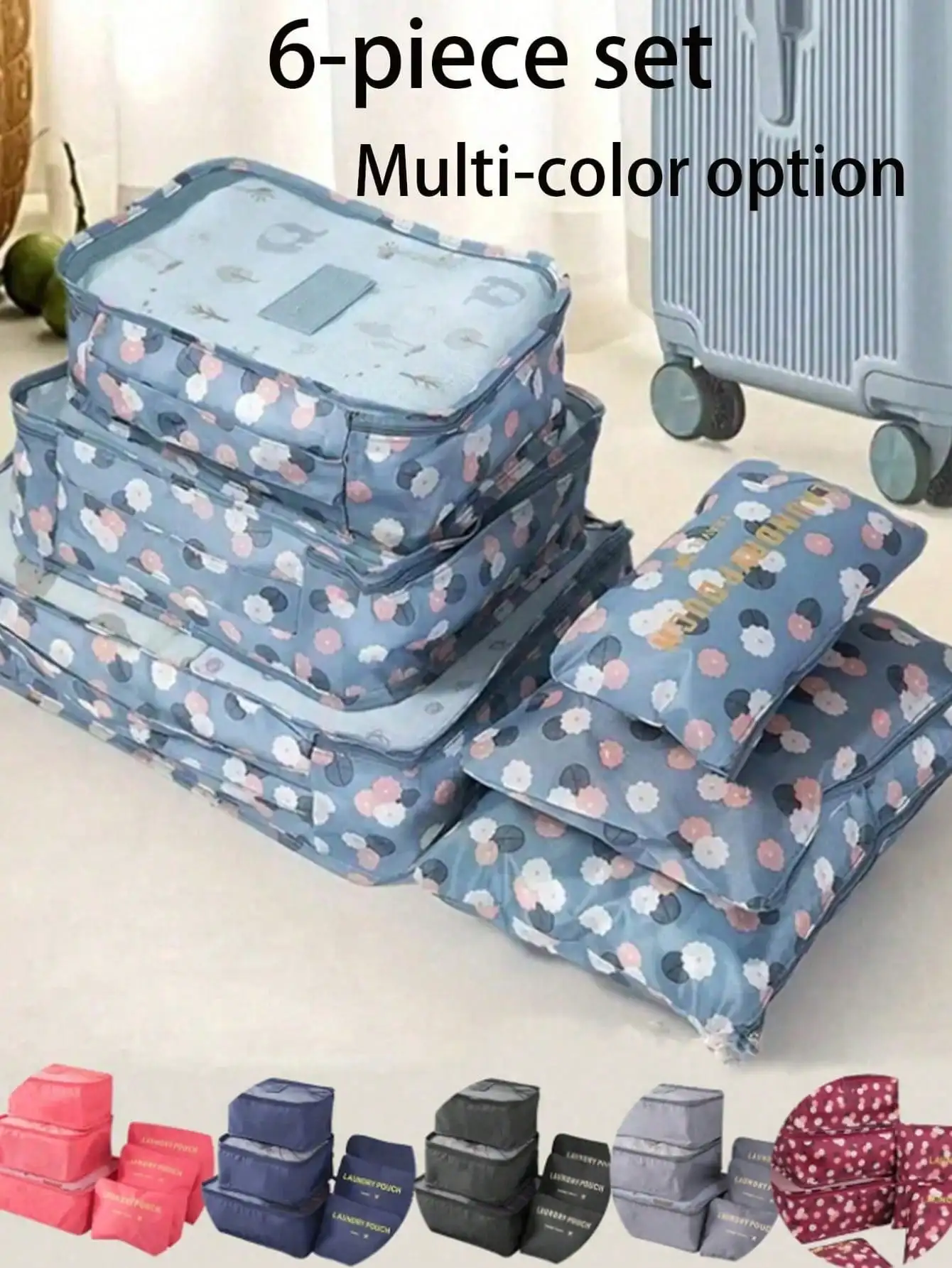 

6pcs/Set Travel Organizer Bags: Makeup Bag, Toiletry Bag, Multi-Purpose Organizer, Luggage Bag, Travel Toiletry Bag, Waterproof