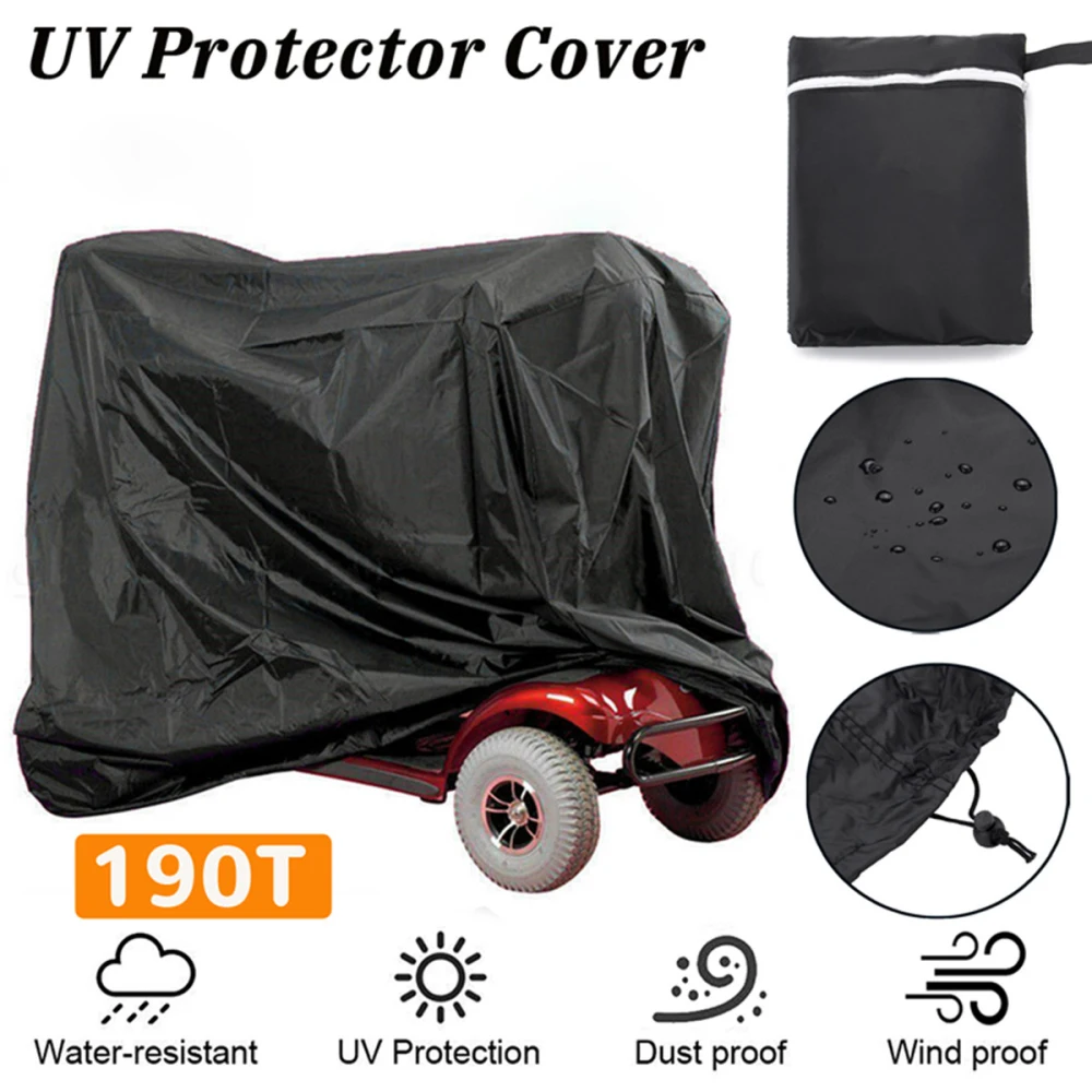 Scooter Cover Waterproof Wheelchair Storage Rain Cover 190D Oxford Fabric Rain Protector From Dust Dirt Snow Rain UV Protection