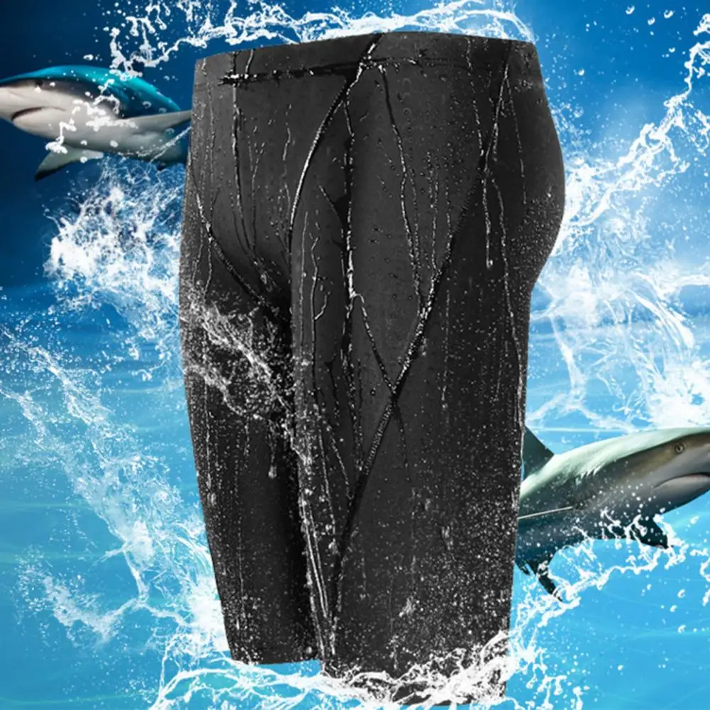 2024 Men's Swimming Five Minute Shorts Beach Surfing Long Legs Quick Dry Swimming Trunks Anti-embarrassment Running Sport Board