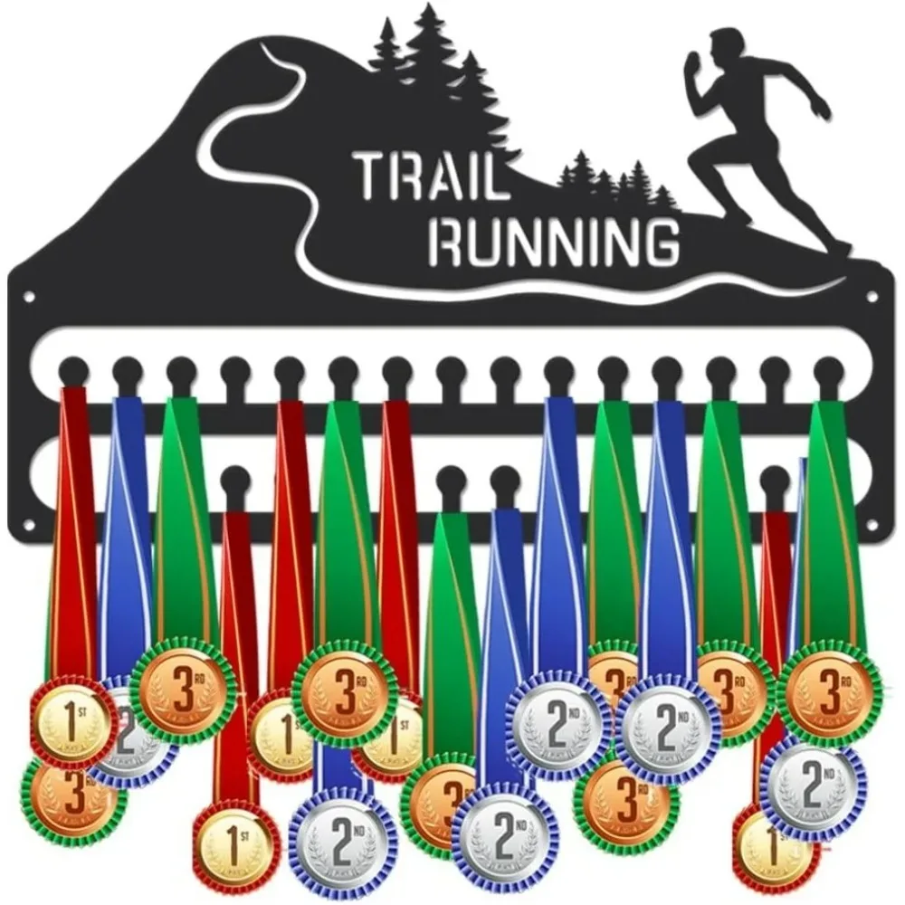 

Вешалка для медалей, спортивный держатель для медалей, настенное крепление, подвесные медали с крючками, матовая черная металлическая стойка для витрины медалей, железная гонка