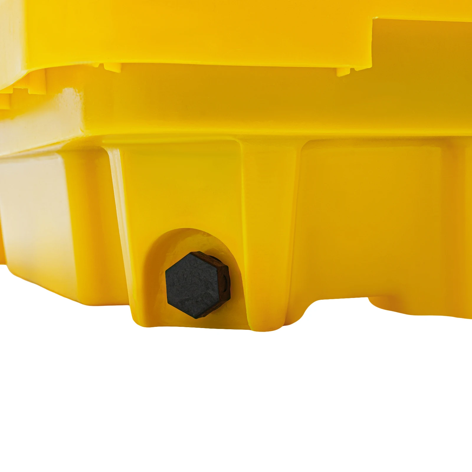 منصة احتواء الانسكاب سعة 43 لترًا، منصة احتواء الانسكاب باللونين الأصفر والأسود لمختلف الحدائق الصناعية والمستودعات