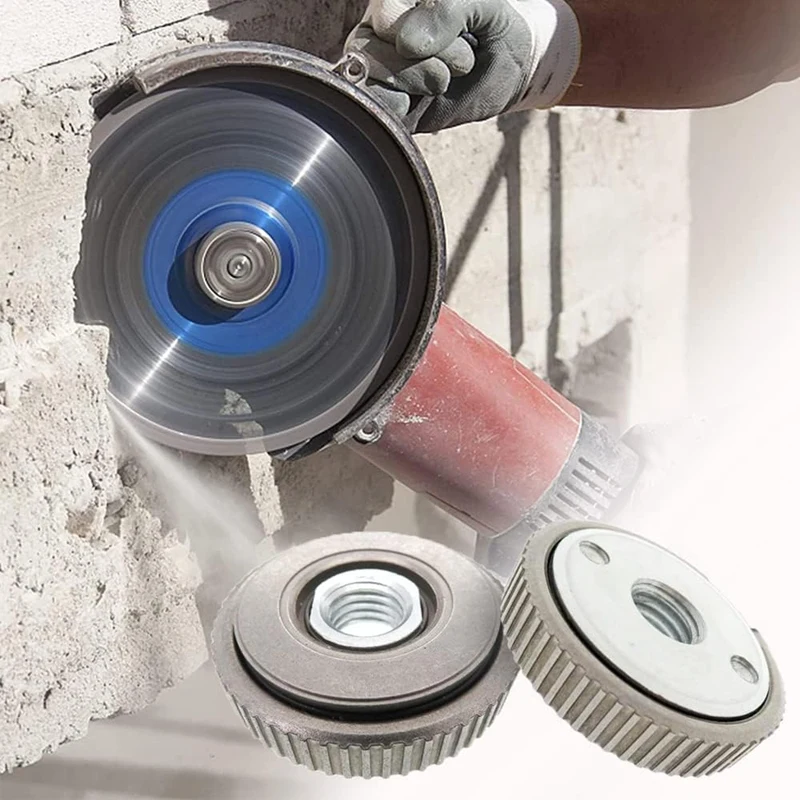 M14 Quick Release Clamping Flange Nut, Silver Fit para rebarbadora e máquina de corte, 1 Pc