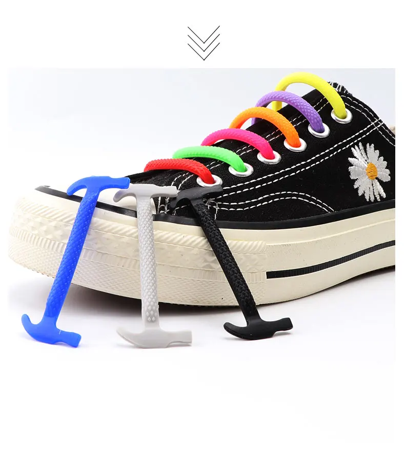 16 Pcs Silicone Semicircle Shoelaces Without Ties Elastic Laces Sneakers Men Women Colorful Casual Shoes Laces Lazy Accessories