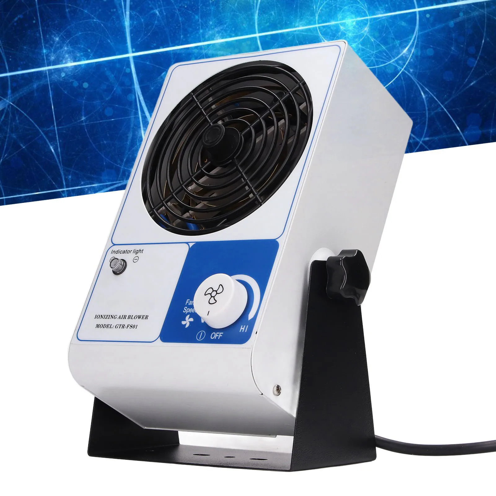 Ventilatore d'aria industriale antistatico per la rimozione della polvere Ventilatore ionizzatore ESD regolabile Ventilatore ionizzatore ESD Ionizzazione da tavolo per linee di produzione