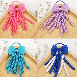 Girl Hair Ribbon Ribbon Roll Hair Bow Elastic Rubber Band Kids Ponytail Hair Accessories Cheerleader Girl Dress Up Accessories