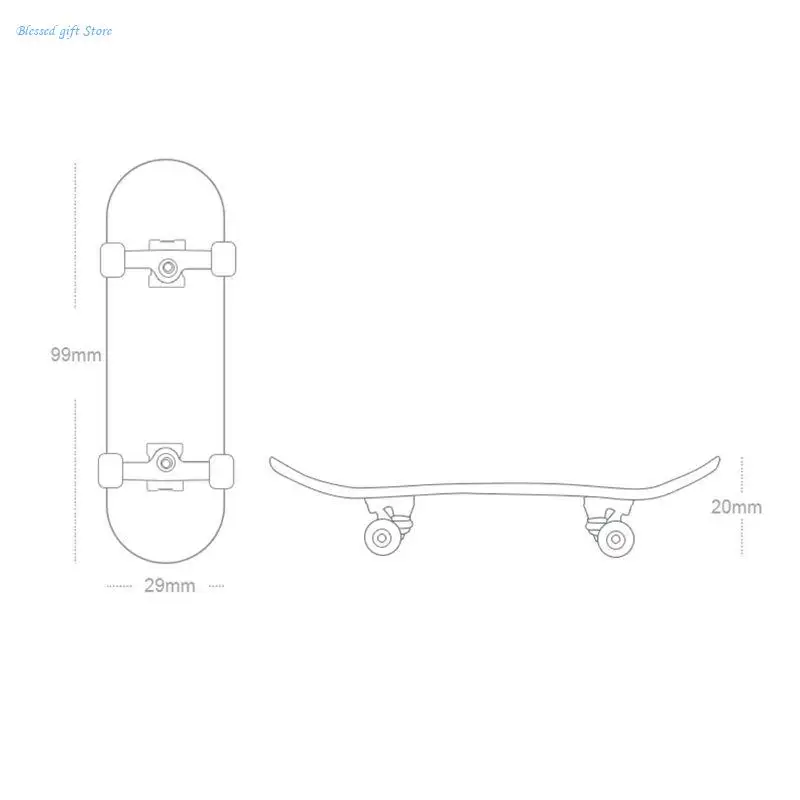 Mini modello tastiera in acero Skateboard da dito flessibile con cuscinetto antiscivolo per bambini, regalo per collezionisti