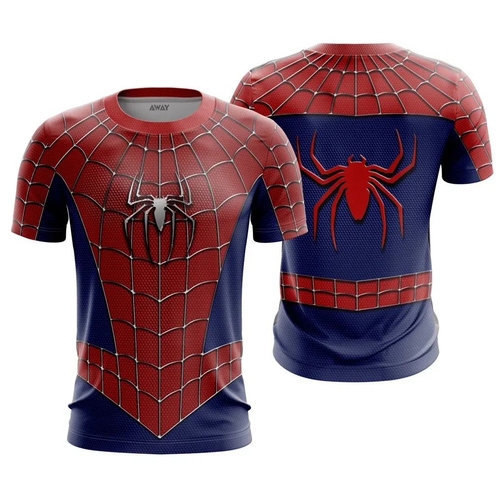 Fashion Spider Printing Pattern Men's T Shirt Outdoor Bodybuilding Sports Short Sleeve Tees Summer Quick Dry Material Streetwear