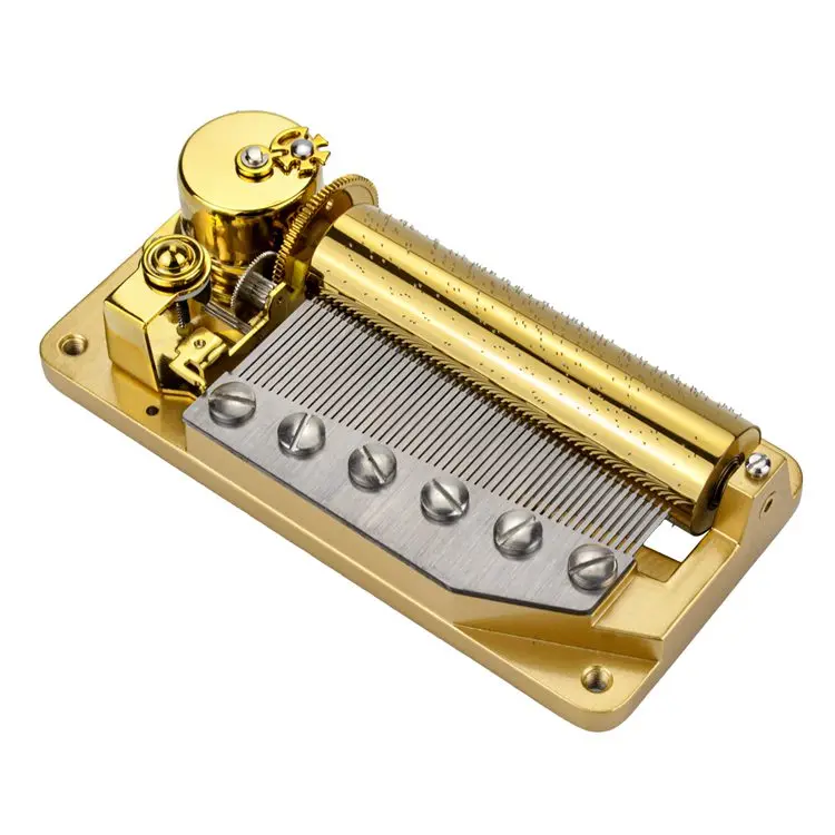 Kotak Musik Mewah Berlapis Emas 50 Nada Musik Tahan Lama