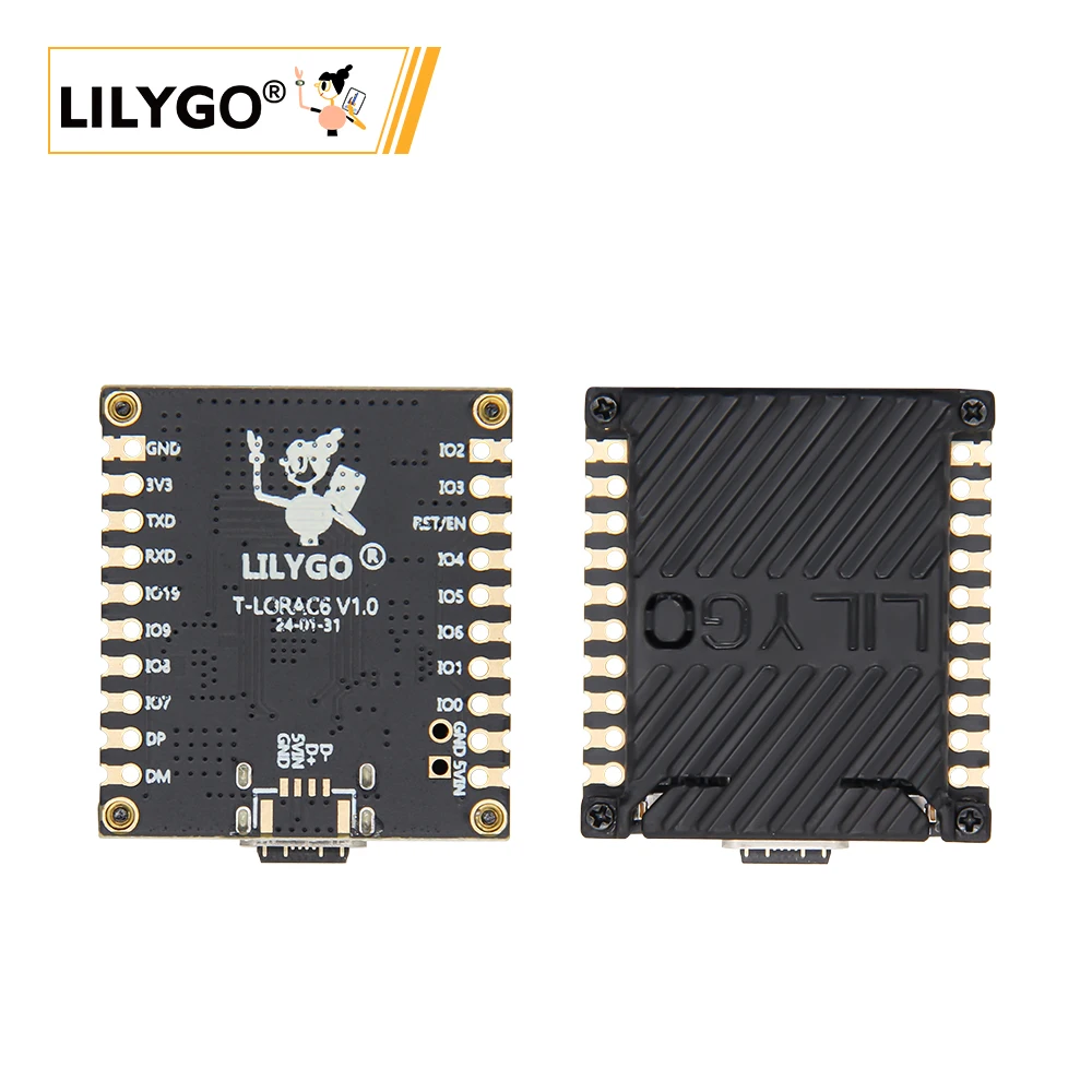 LILYGO® T-LoRaC6 Main ESP32-C6 LoRa Module SX1262 868MHz 915MHz LoRaWAN Long Range Low Power Development Board Stamp Holes PCB