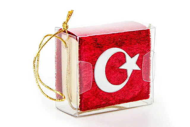 IQRAH Velvet Coated Micro Koran-Plain Arabic-Red-Computer Line