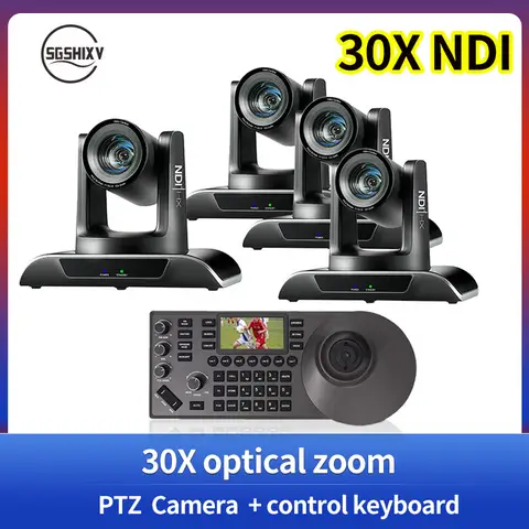 NDI PTZ 카메라 30X 줌 1080P60fps PTZ 카메라, POE HDMI SDI USB+PTZ 카메라 컨트롤러, 라이브 스트리밍 및 방송에 이상적