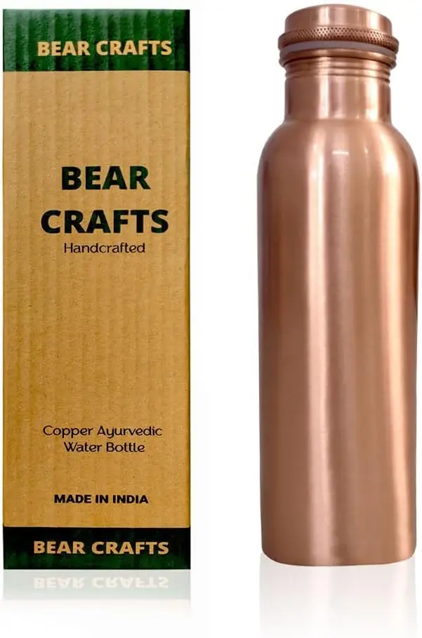 

Ayurvedic Copper Water Bottle 32 oz for Gym, Travel, Yoga, Office & Outdoor Use