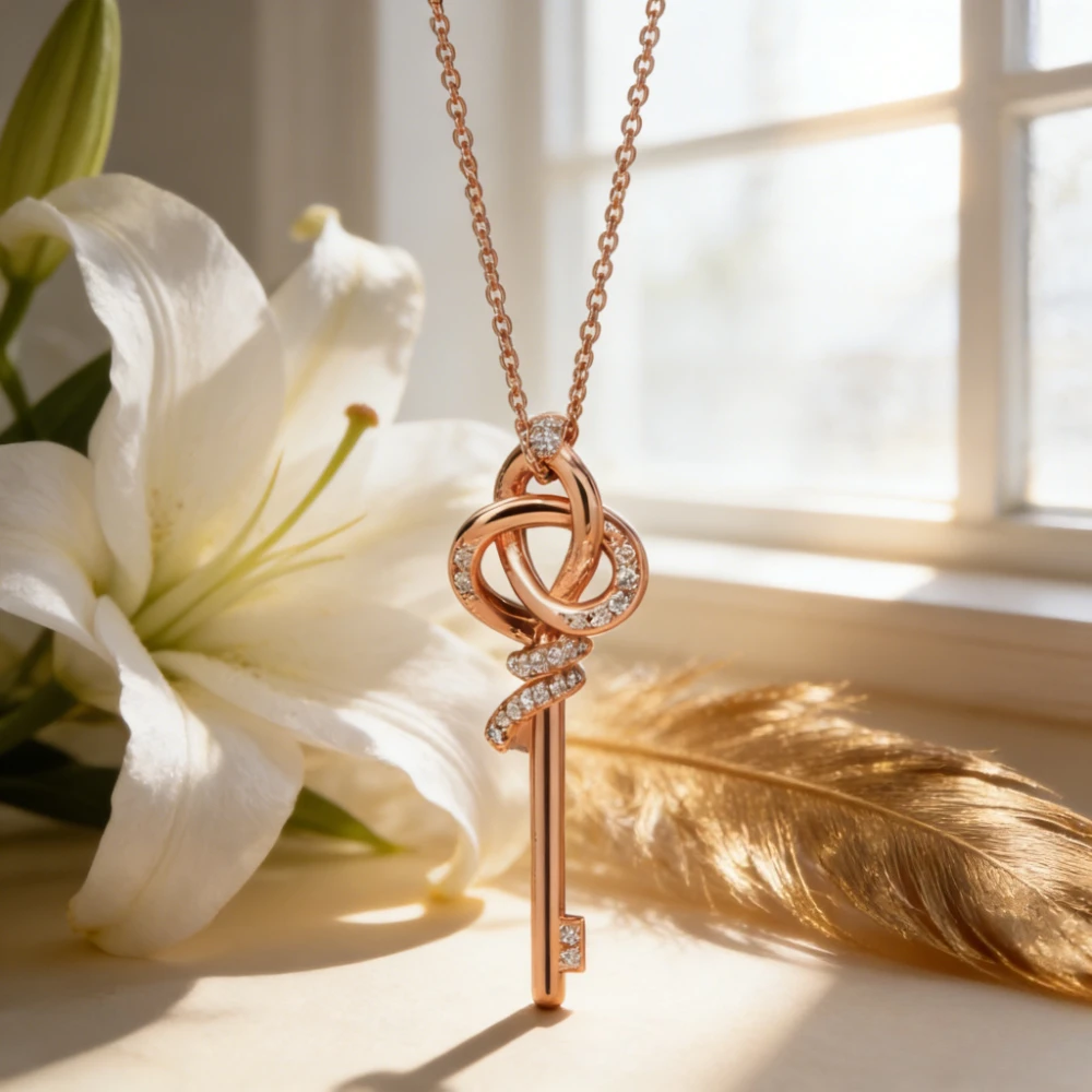 

Модное классическое винтажное ожерелье с подвеской в виде ключа 2026, элегантный сладкий подарок-сюрприз для женщин, очаровательные ювелирные изделия