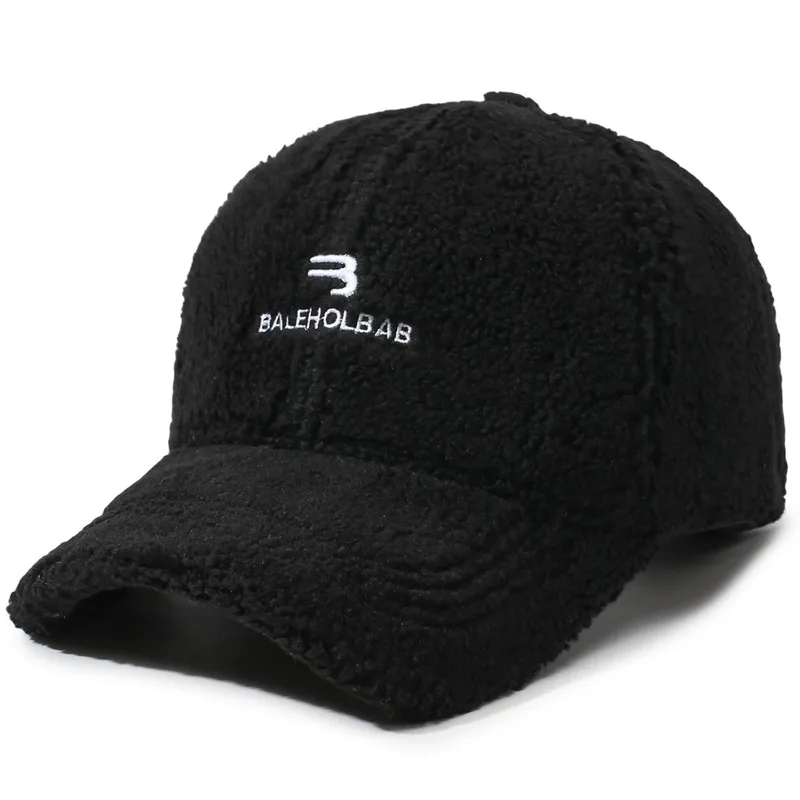 New Autumn Winter Thickened Lamb Wool Fuzz Warm Baseball Caps For Men And Women Camping Party Hats 모자 кепка casquette gorras